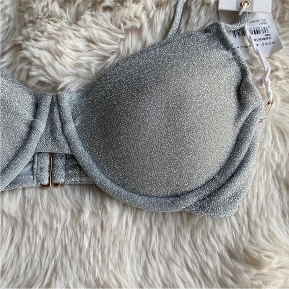 *Final Price* Good American Silver Sparkle Size 0/Small NWT Bikini Adjustable - Picture 3 of 6